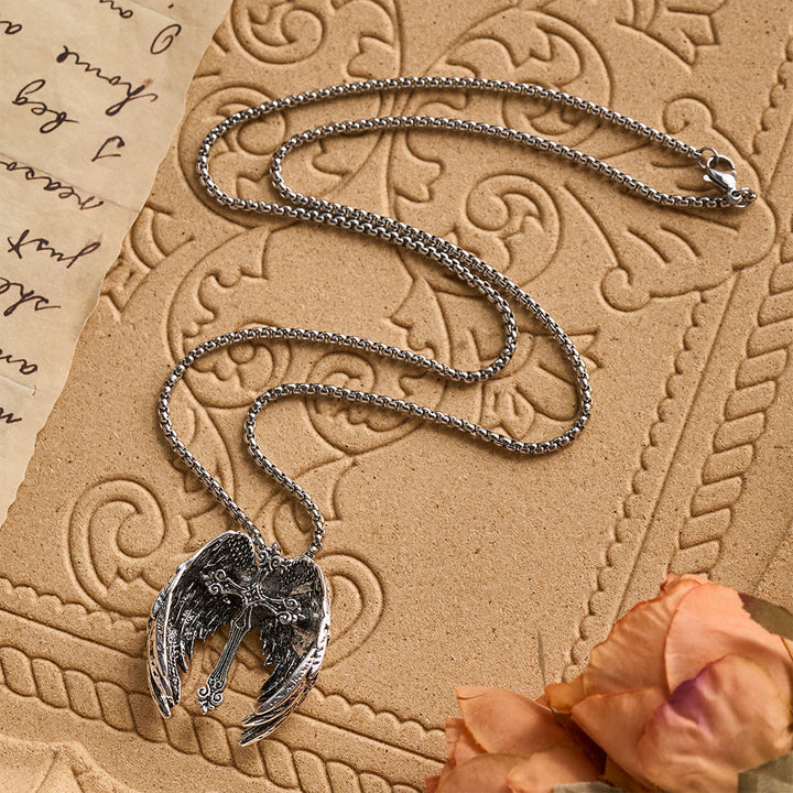 Christianartworkshop Guardian Angel Wings Cross Pendant Necklace: Spiritual Protection Jewelry - image 5