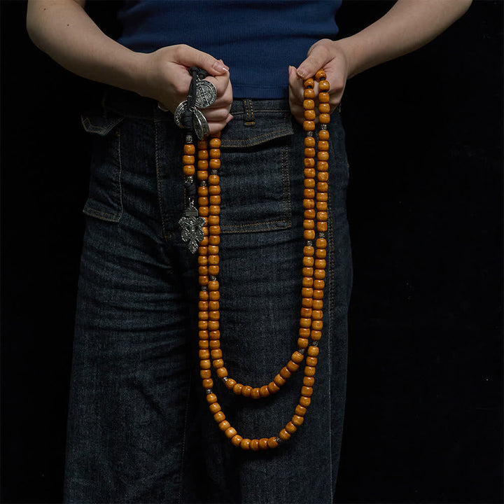 Christianartworkshop Traditional Rustic Wood 5/15/20 Decade Prayer Rosary with St. Benedict Medal & Crucifix - image 2