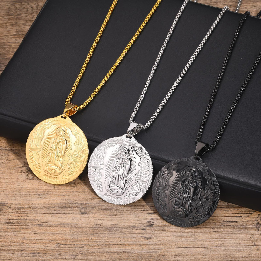 Christianartworkshop Our Lady of Guadalupe Pendant Necklace in Three Finishes: A Symbol of Marian Grace - image 0
