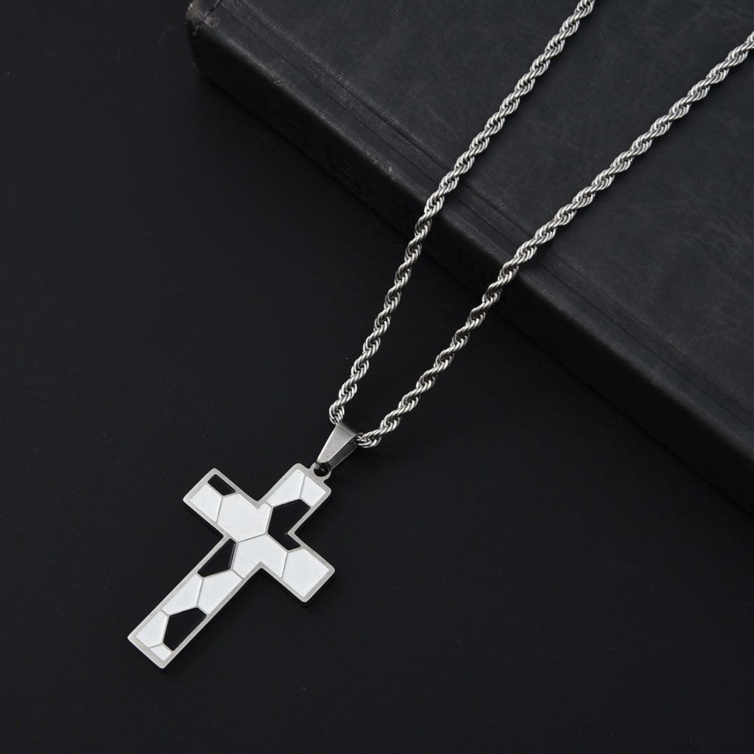 Christianartworkshop Enamel Soccer Cross Necklace with Three Finishes: A Reminder of Divine Grace on the Field - Silver - image 4
