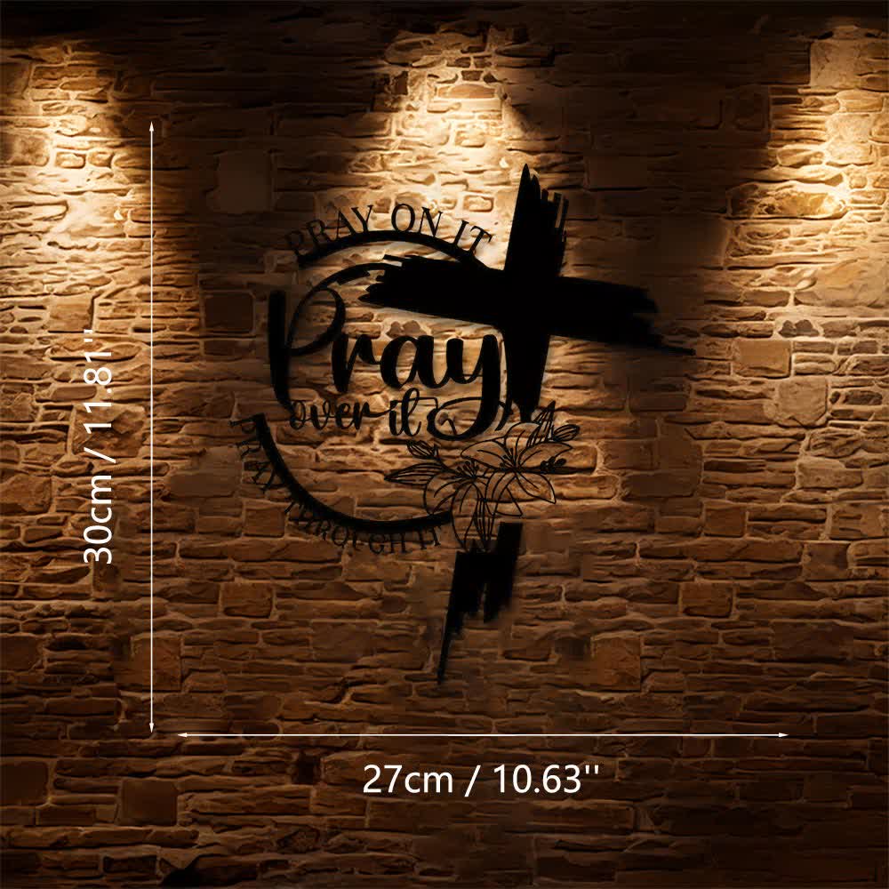 Christianartworkshop Modern Style Pray Over It Quote Inspirational Metal Wall Decor - Black - 10.63''*11.81'0.04"'/27*30*0.1cm - image 6