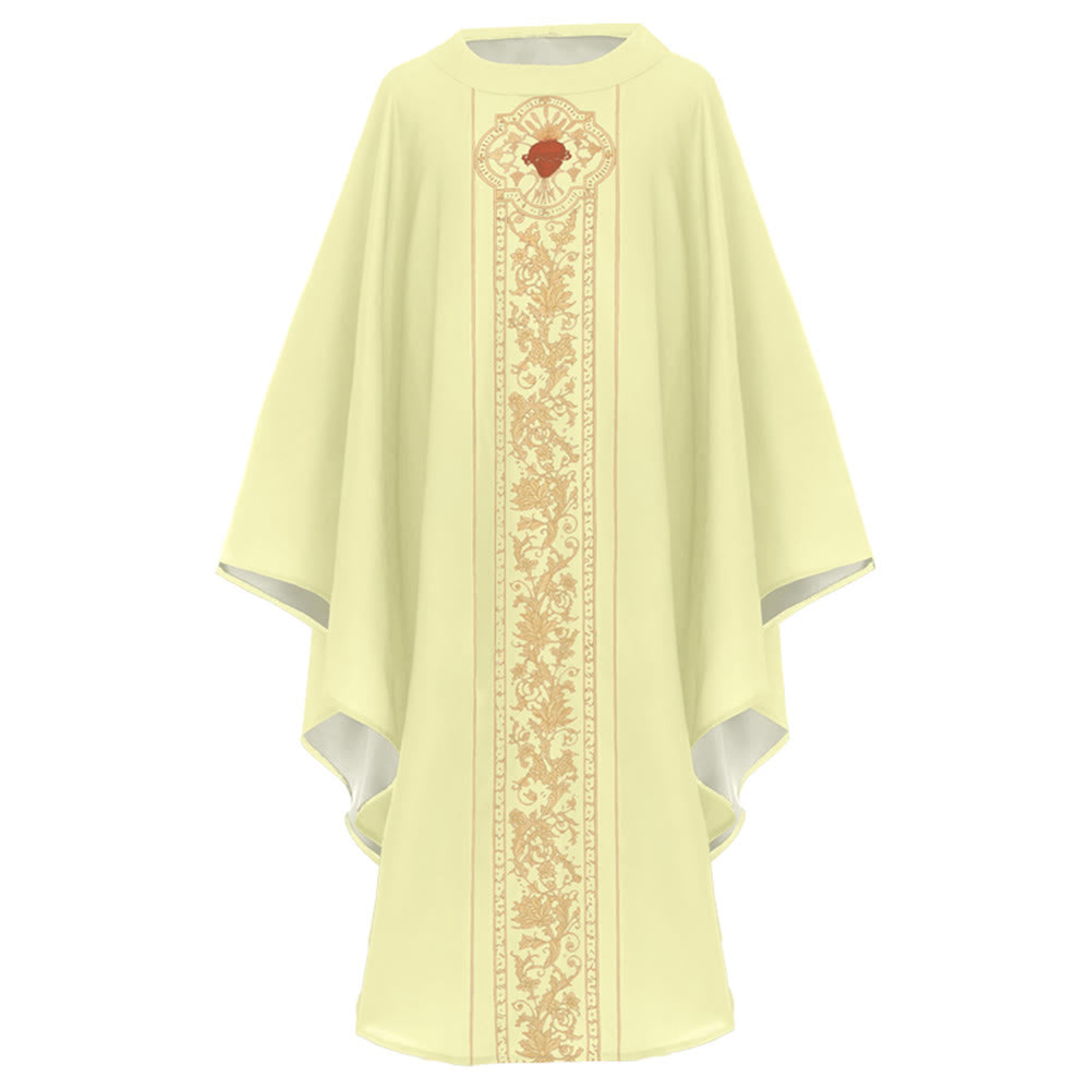 Christianartworkshop Chasuble With Sacred Heart Crest And Floral Vine Graphic Chasuble - image 7