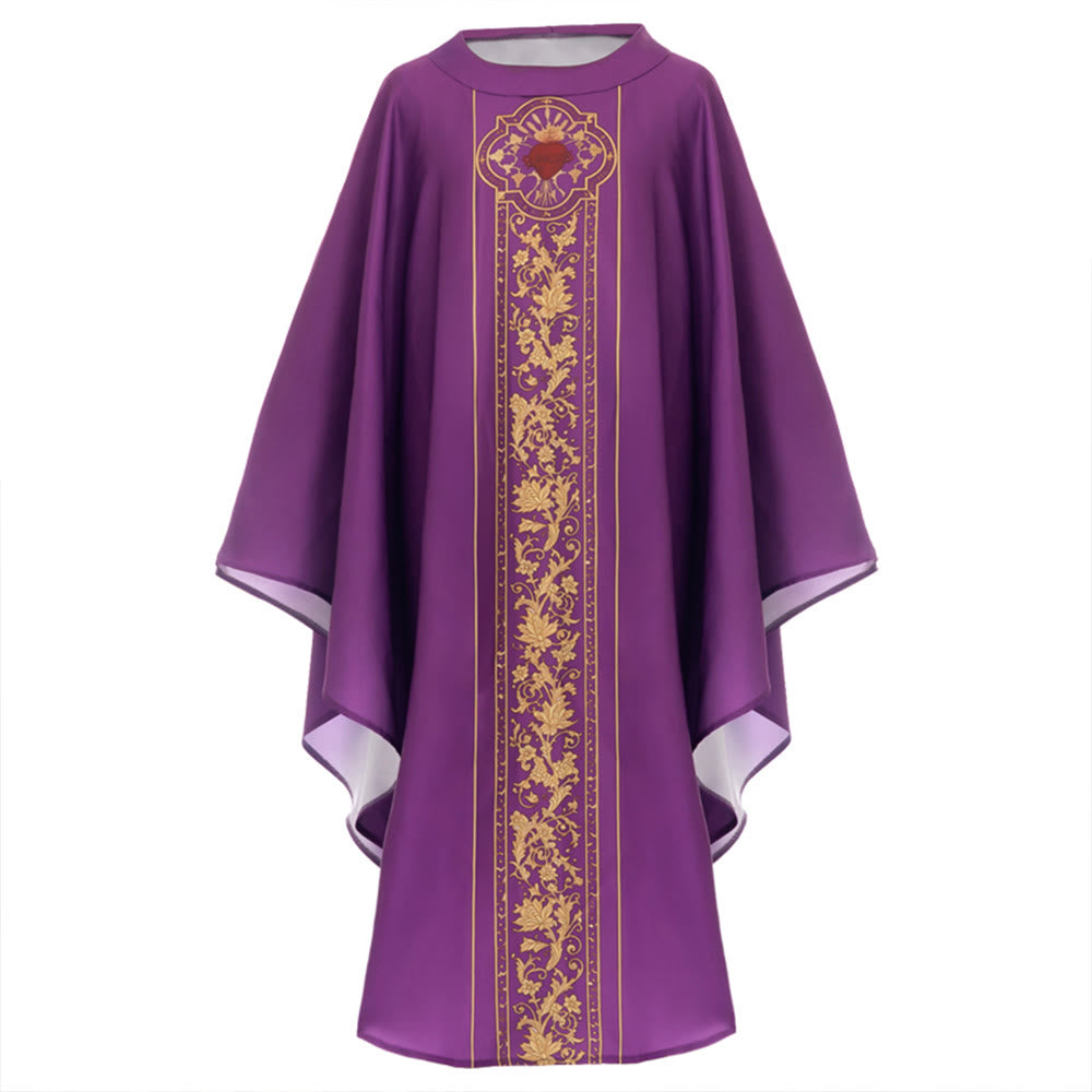 Christianartworkshop Chasuble With Sacred Heart Crest And Floral Vine Graphic Chasuble - image 10