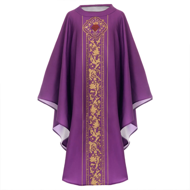 Christianartworkshop Chasuble With Sacred Heart Crest And Floral Vine Graphic Chasuble - image 10