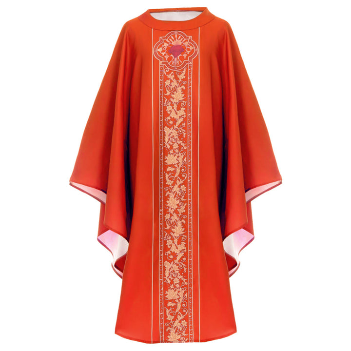 Christianartworkshop Chasuble With Sacred Heart Crest And Floral Vine Graphic Chasuble - image 4