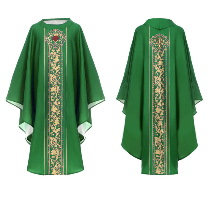 Christianartworkshop Chasuble With Sacred Heart Crest And Floral Vine Graphic Chasuble - image 2
