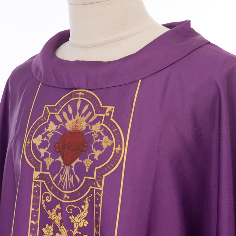 Christianartworkshop Chasuble With Sacred Heart Crest And Floral Vine Graphic Chasuble - image 12