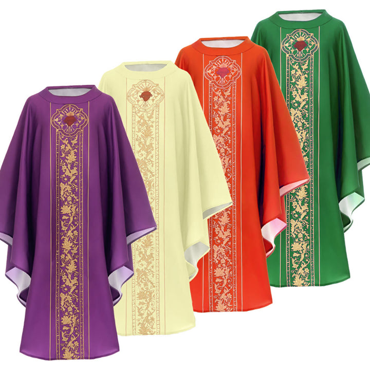 Christianartworkshop Chasuble With Sacred Heart Crest And Floral Vine Graphic Chasuble - image 17