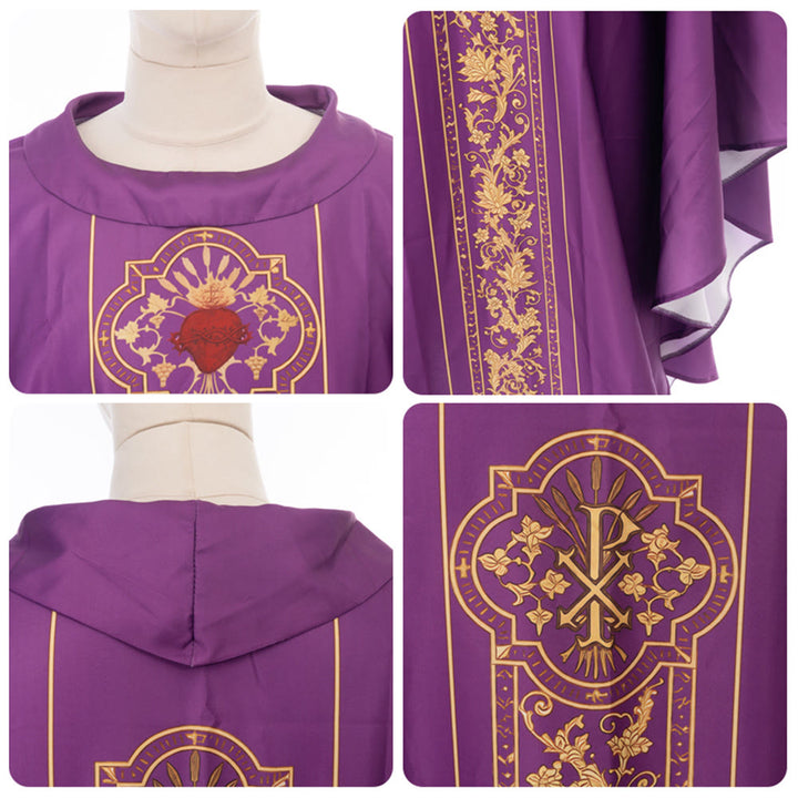 Christianartworkshop Chasuble With Sacred Heart Crest And Floral Vine Graphic Chasuble - image 15