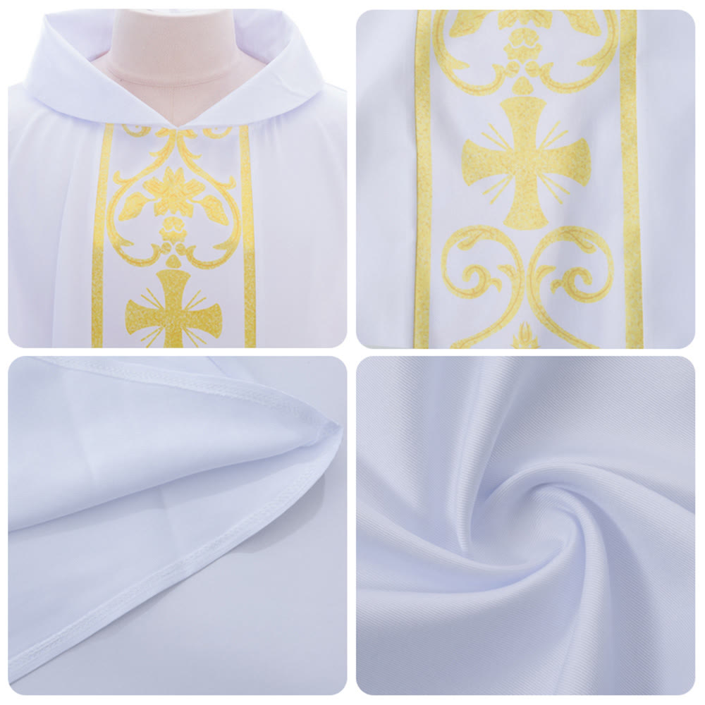 Christianartworkshop Elegant Chasuble With Central Cross, Floral Vine And Wheat Chasuble - image 5