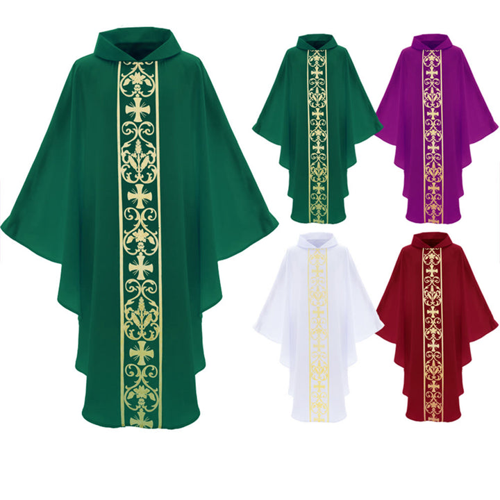Christianartworkshop Elegant Chasuble With Central Cross, Floral Vine And Wheat Chasuble - image 9