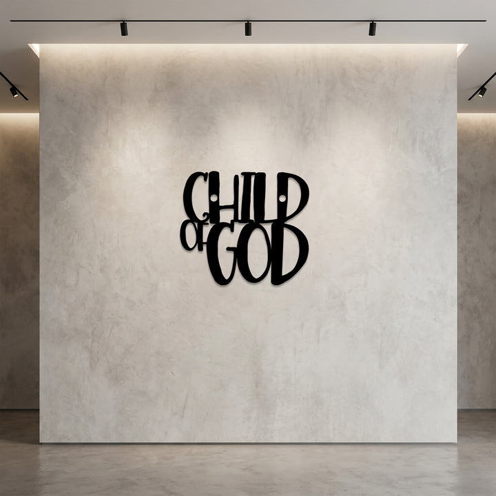 Christianartworkshop Child of God Cursive Script Metal Wall Decor: A Bold Statement of Divine Identity - image 3