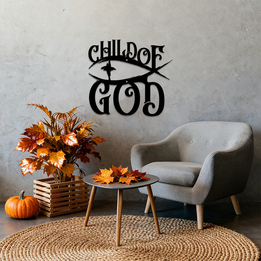 Christianartworkshop Child Of God Ichthys Cross Metal Wall Decor: A Bold Statement Of Beloved Identity - image 1