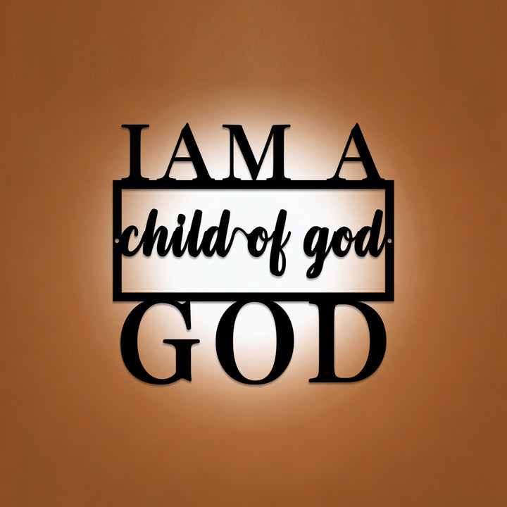 Christianartworkshop I Am A Child Of God Typography Metal Wall Decor: A Timeless Testament Of Belonging - 14.65''*15.75''*0.04"/37.21*40*0.1cm - image 0