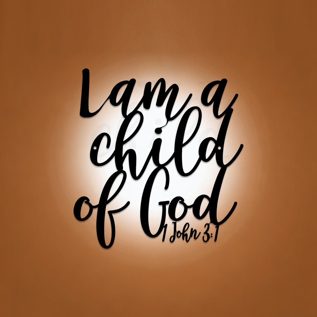 Christianartworkshop I Am A Child Of God 1 John 3:1 Metal Wall Decor: A Heartfelt Declaration Of Divine Belonging - 15.17''*15.75''*0.04"/38.52*40*0.1cm - image 0