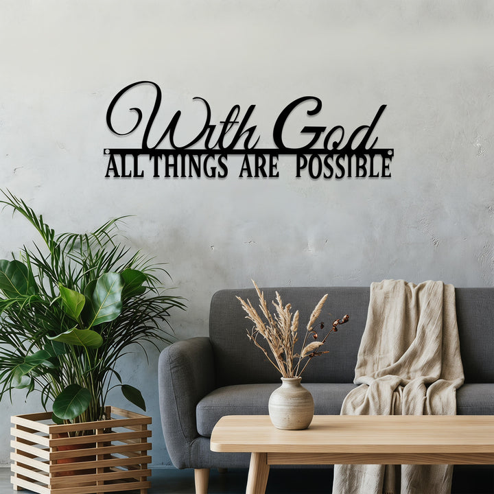 Christianartworkshop With God All Things Are Possible Dual-Font Metal Wall Decor: A Graceful Statement Of Faith - image 5