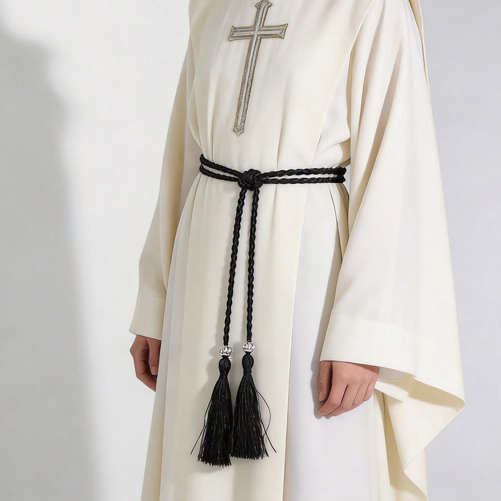 Christianartworkshop Braided Cincture with Accents & Tassels: A Sacred Liturgical Accessory - Dark Green - image 10
