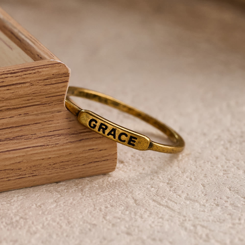 Christianartworkshop Refined Stackable Ring Set with Engraved BLESSED/FAITH/HOPE Text: An Emblem of Quiet Devotion - image 10
