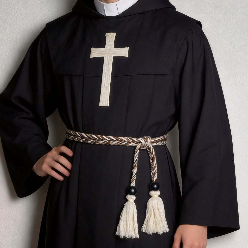 Christianartworkshop Clergy Cincture with Ornate Bead & Tassel Details: A Symbol of Priestly Vocation - Coffee - image 0