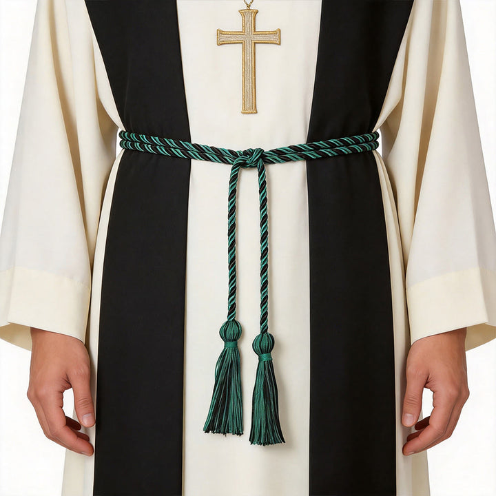 Christianartworkshop Clergy Cincture with Ornate Tassel Accents: A Symbol of Priestly Vocation - Green - image 8