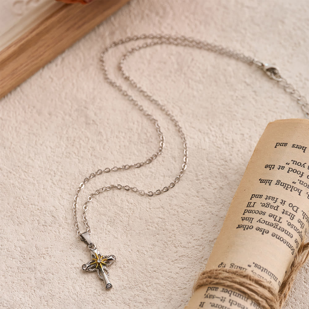 Christianartworkshop Dainty Cross Necklace with Starburst Center and Thin Chain: A Daily Symbol of Hope and Direction - image 2