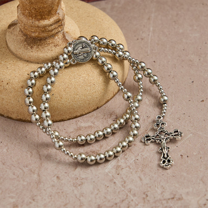 Christianartworkshop Sacred Silver Tone Magnetic Rosary Bracelet: 2-in-1 Prayer & Bracelet - image 3