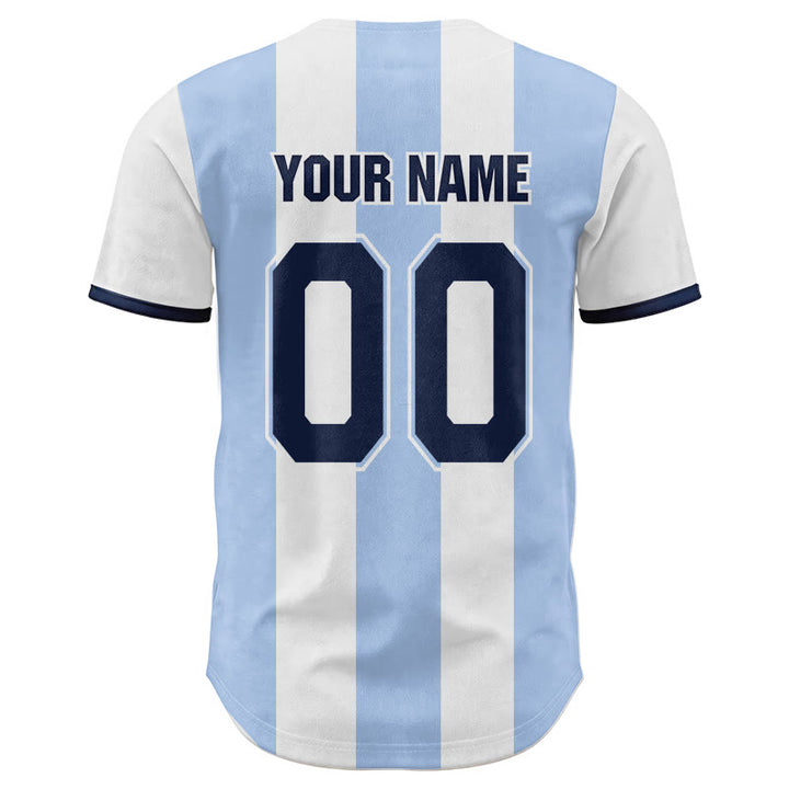Christianartworkshop Custom Name Number "Jesus Is King" Cross Print Striped Baseball Jersey - image 2
