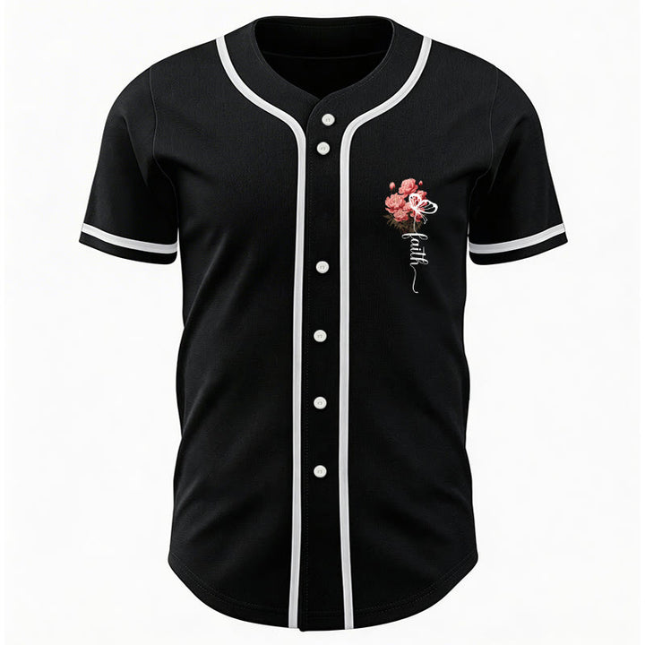Christianartworkshop "Perhaps You Were Created For Such A Time As This" Esther 4:14 Peony Faith Print Button-Up Baseball Jersey - image 10