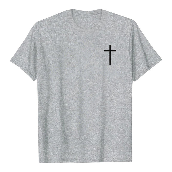 Christianartworkshop John 3:16 For God So Loved The World Front Chest Cross Back Scripture Premium Short Sleeve T-Shirt - image 4