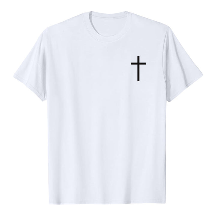Christianartworkshop John 3:16 For God So Loved The World Front Chest Cross Back Scripture Premium Short Sleeve T-Shirt - image 7