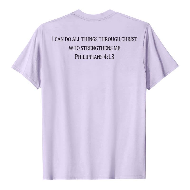 Christianartworkshop Classic Strength Promise Scripture Front & Back Printed Christian Premium Short Sleeve T-Shirt - image 14