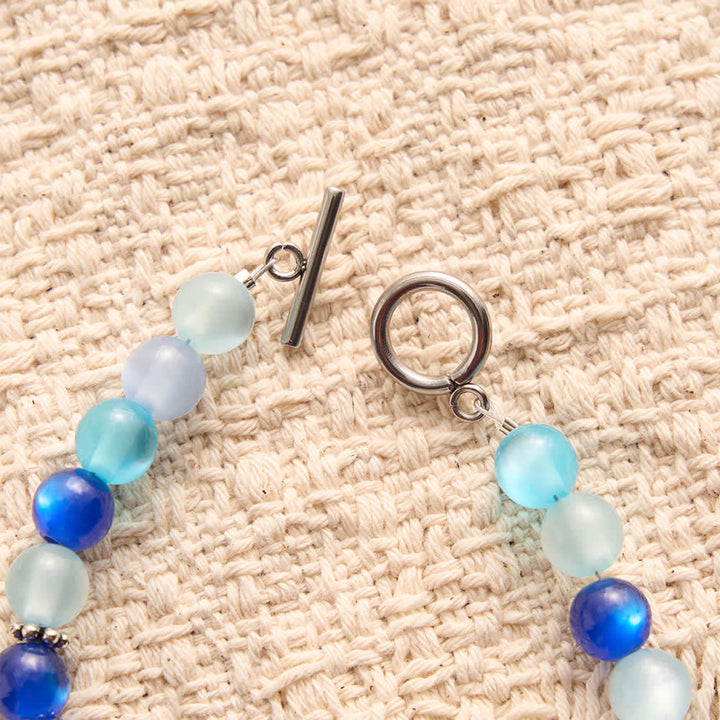 Christianartworkshop Tri-Color Blue Frosted Bead Our Lady Rosary Necklace with OT Clasp: Daily Wear Devotion - image 5