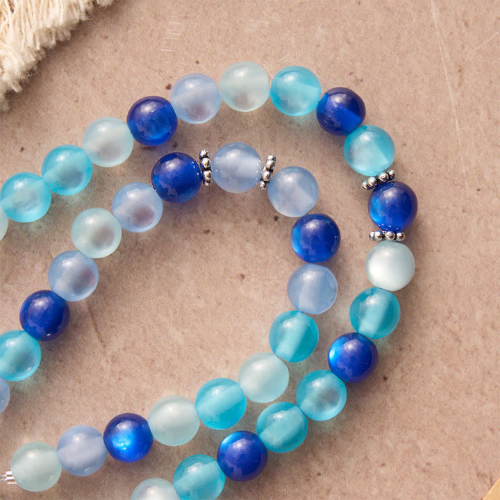 Christianartworkshop Tri-Color Blue Frosted Bead Our Lady Rosary Necklace with OT Clasp: Daily Wear Devotion - image 7