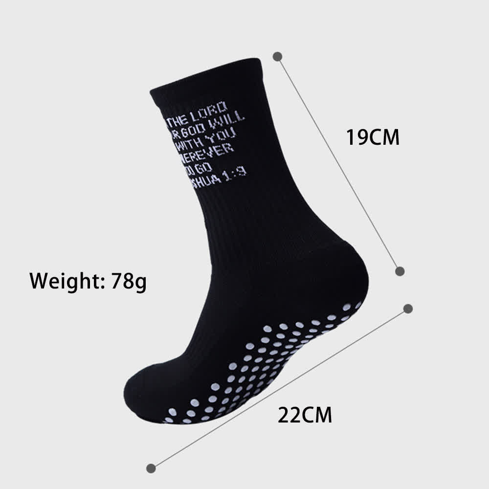 Christianartworkshop Joshua Scripture Side Letter & Cross Knit Crew Sports Socks - image 9