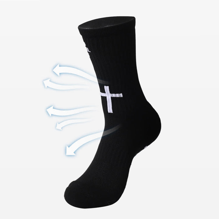 Christianartworkshop Joshua Scripture Side Letter & Cross Knit Crew Sports Socks - image 8