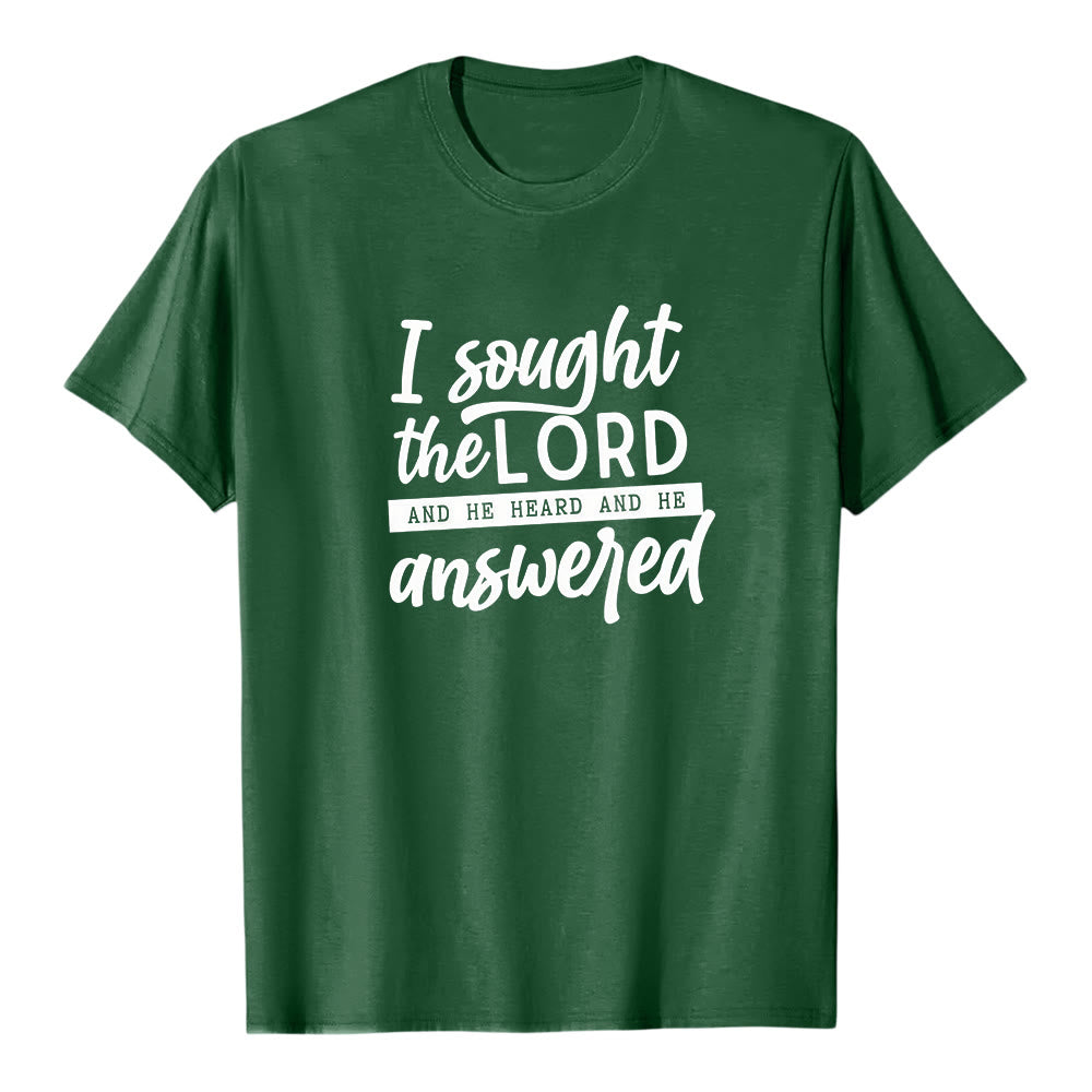 Christianartworkshop "I Sought the Lord and He Heard and Answered" Scripture Premium Short Sleeve T-Shirt - Dark Green - 2XL - image 7