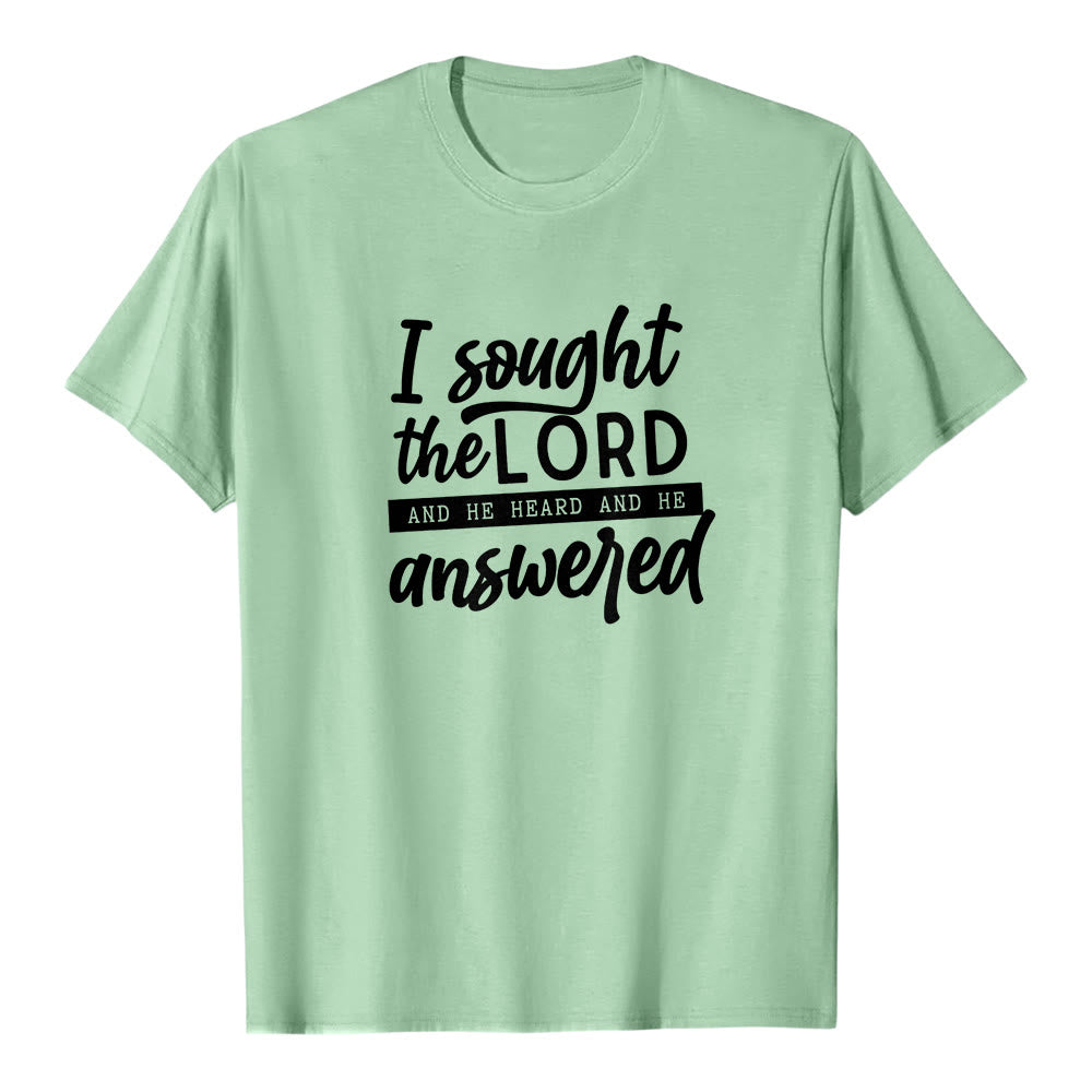 Christianartworkshop "I Sought the Lord and He Heard and Answered" Scripture Premium Short Sleeve T-Shirt - Light Green - 2XL - image 6