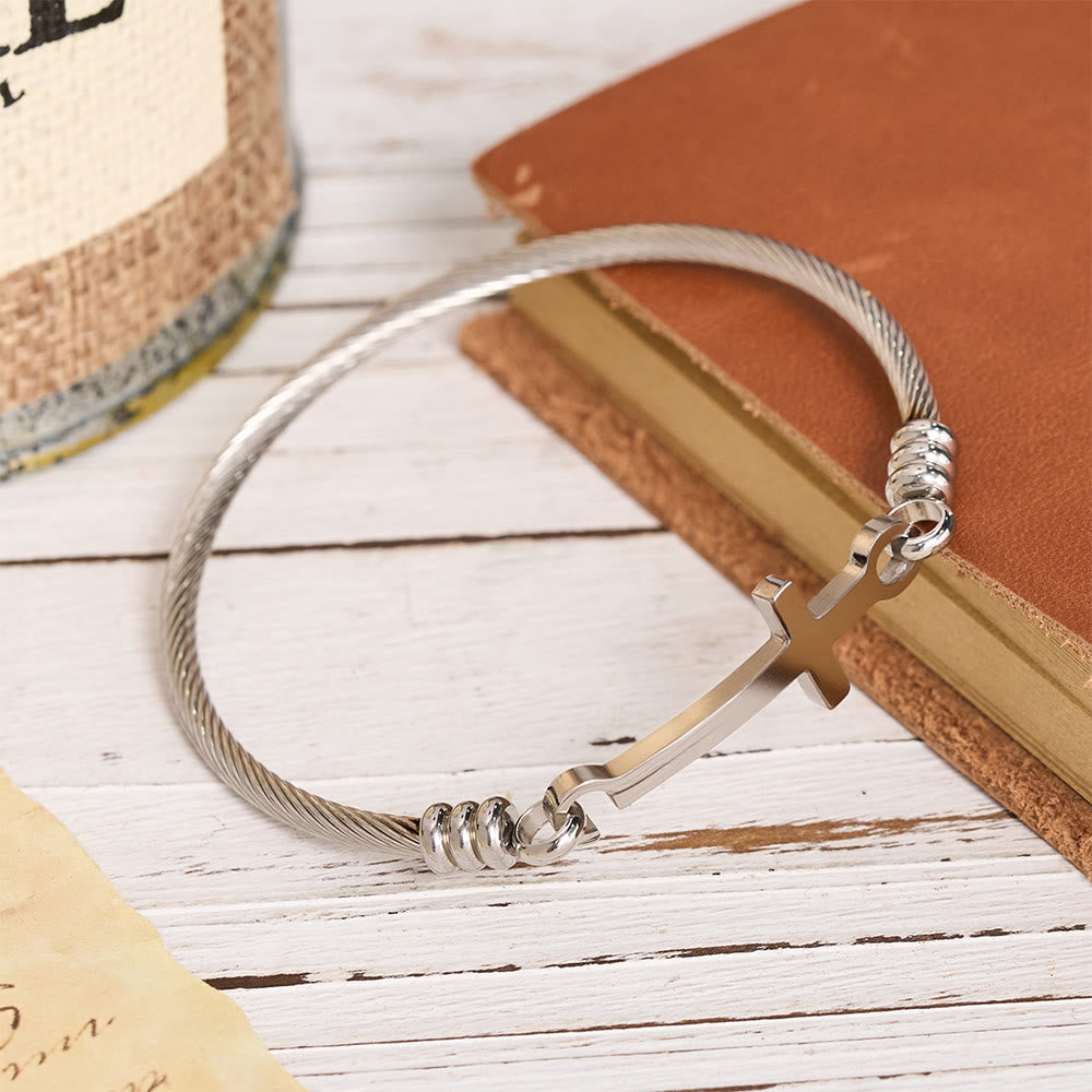 Christianartworkshop Twisted Cable Bangle with Polished Cross Bar Clasp Bracelet: A Symbol of Sacred Redemptive Grace - image 12