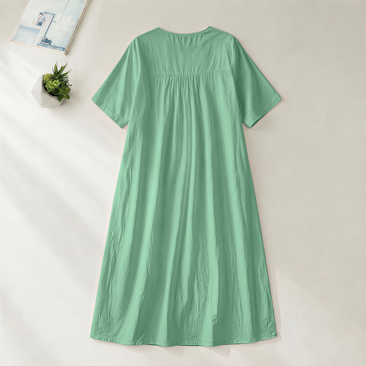Christianartworkshop Floral & Cross Pattern "Just Pray" Statement V-Neck Short Sleeve Midi Dress - image 2