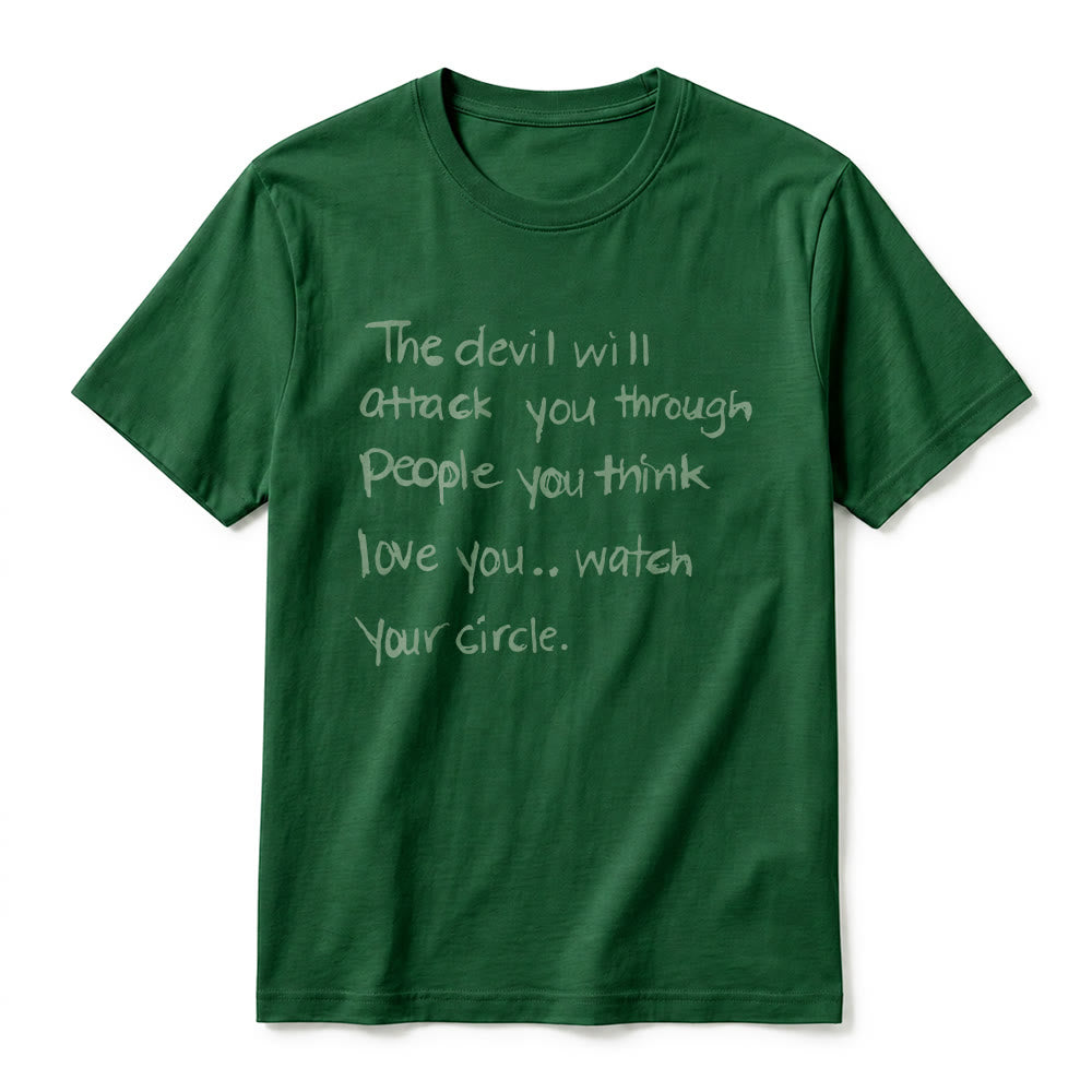Christianartworkshop "The Devil Will Attack You Through People You Think Love You" Premium Short Sleeve T-Shirt - image 24