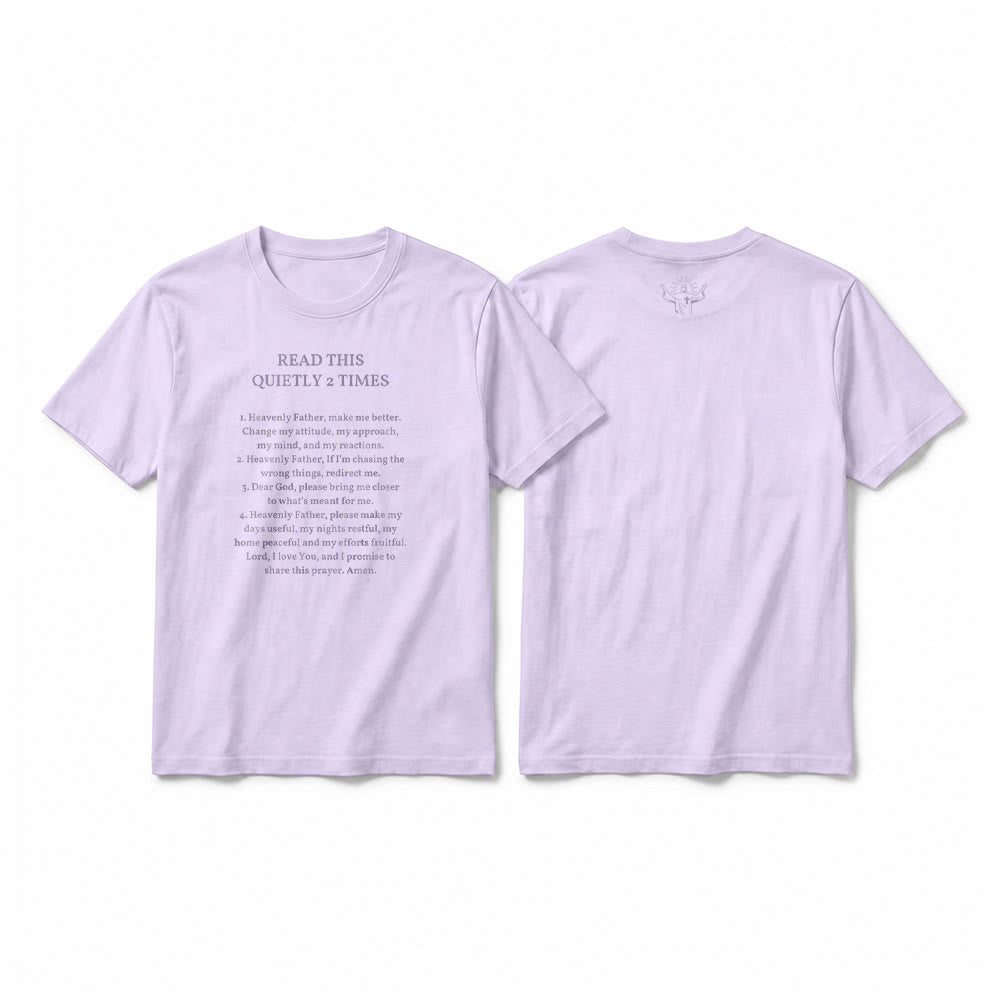 Christianartworkshop "Read This Quietly 2 Times" Funny Faith Premium Short Sleeve T-Shirt - Purple - 2XL - image 2