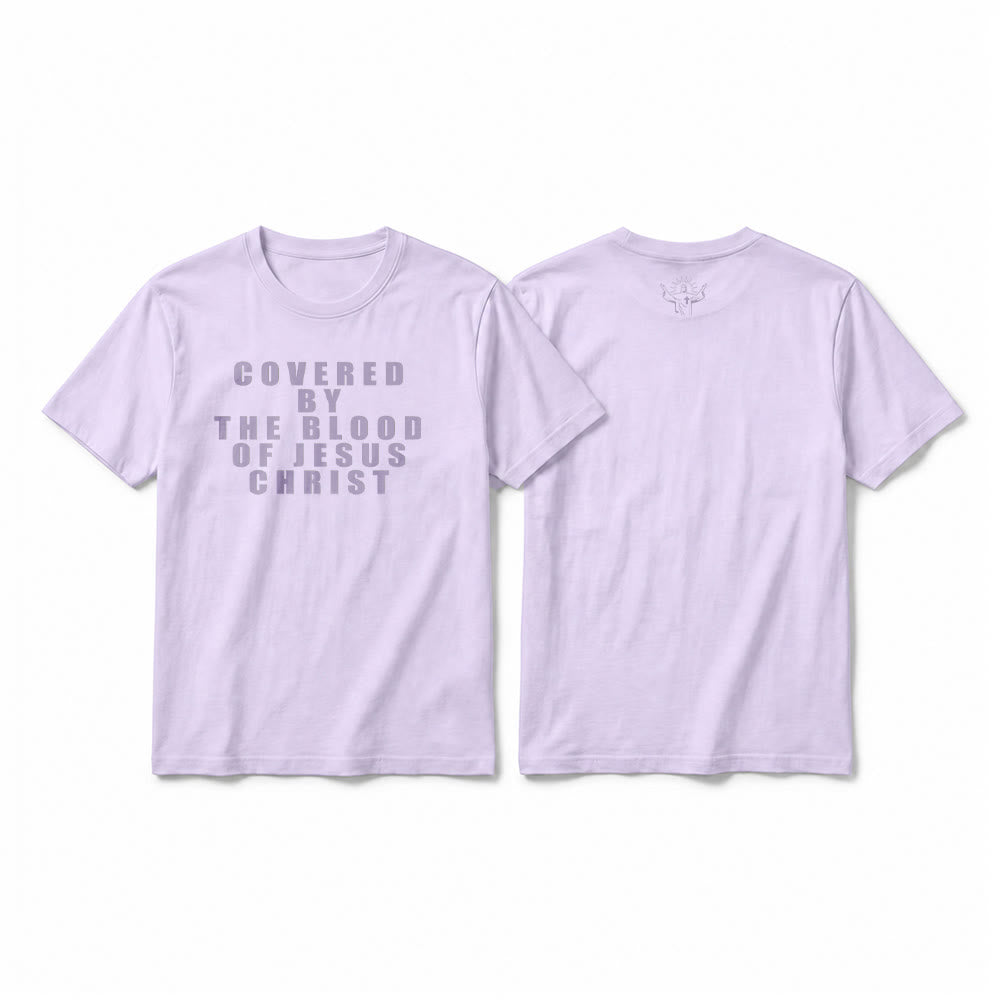 Christianartworkshop "Covered By The Blood Of Jesus Christ" Statement Premium Short Sleeve T-Shirt - Purple - 2XL - image 11