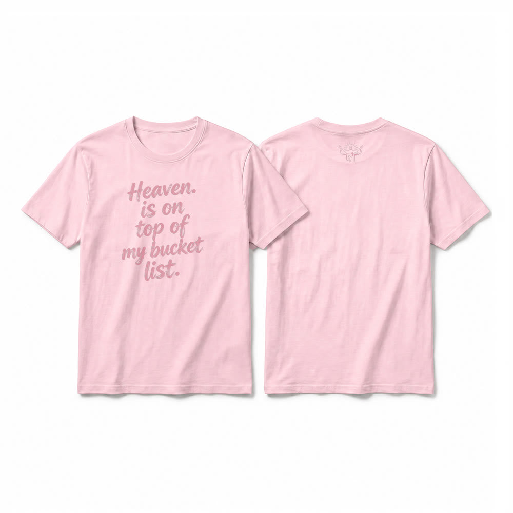 Christianartworkshop "Heaven Is On Top Of My Bucket List" Lavender Premium Short Sleeve T-Shirt - Pink - 2XL - image 25