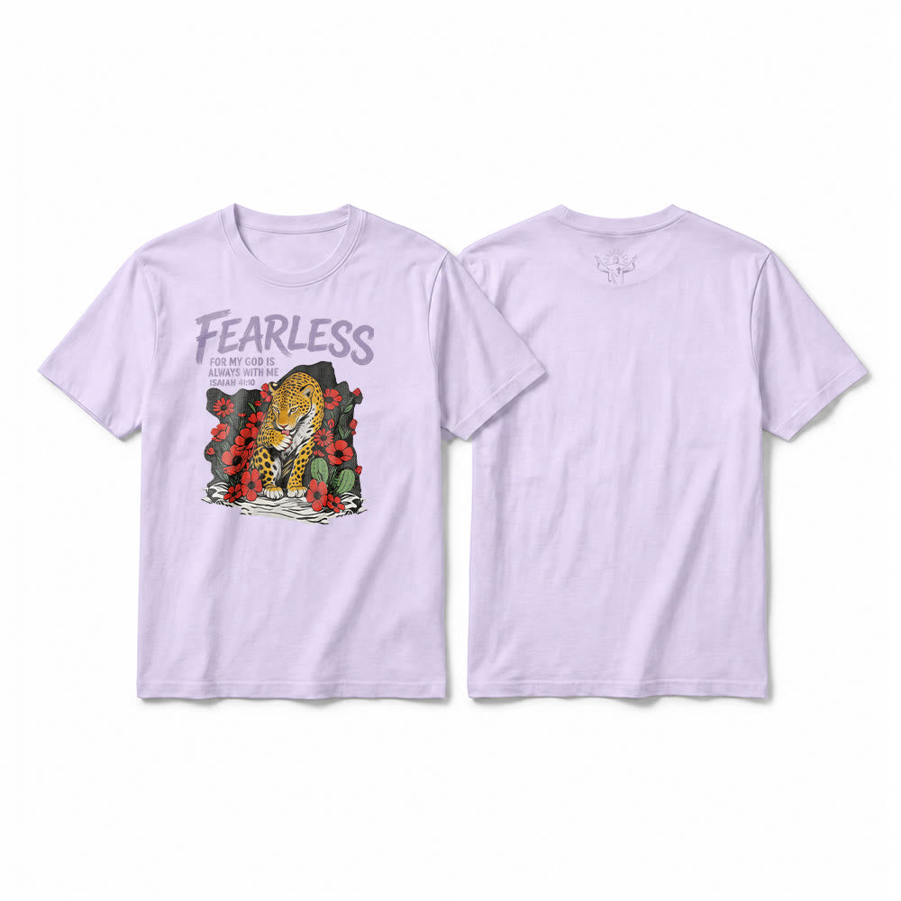 Christianartworkshop "Fearless For My God Is Always With Me" Isaiah 41:10 Premium Short Sleeve T-Shirt - Purple - 2XL - image 4
