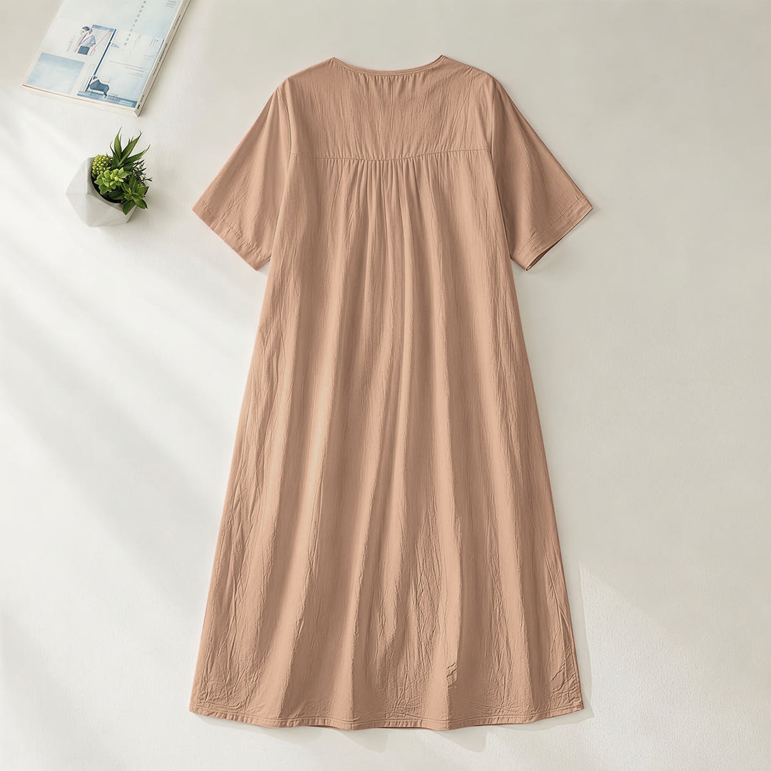 Christianartworkshop Plain Tone Love Scripture Rainbow Heart Slogan V-Neck Casual Midi Dress - image 14