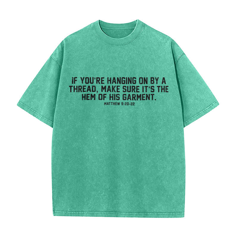 Christianartworkshop Matthew 9:20-22 Scripture Statement Washed Unisex T-Shirt - Green - 5XL - image 3