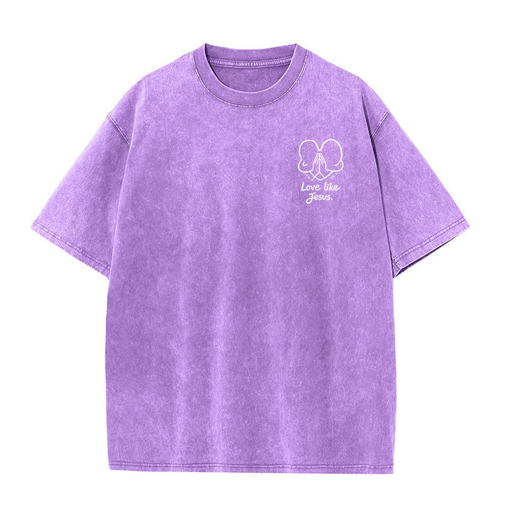 Christianartworkshop "Love Like Jesus" 1 Corinthians 13 Verse Washed Unisex T-Shirt - image 19