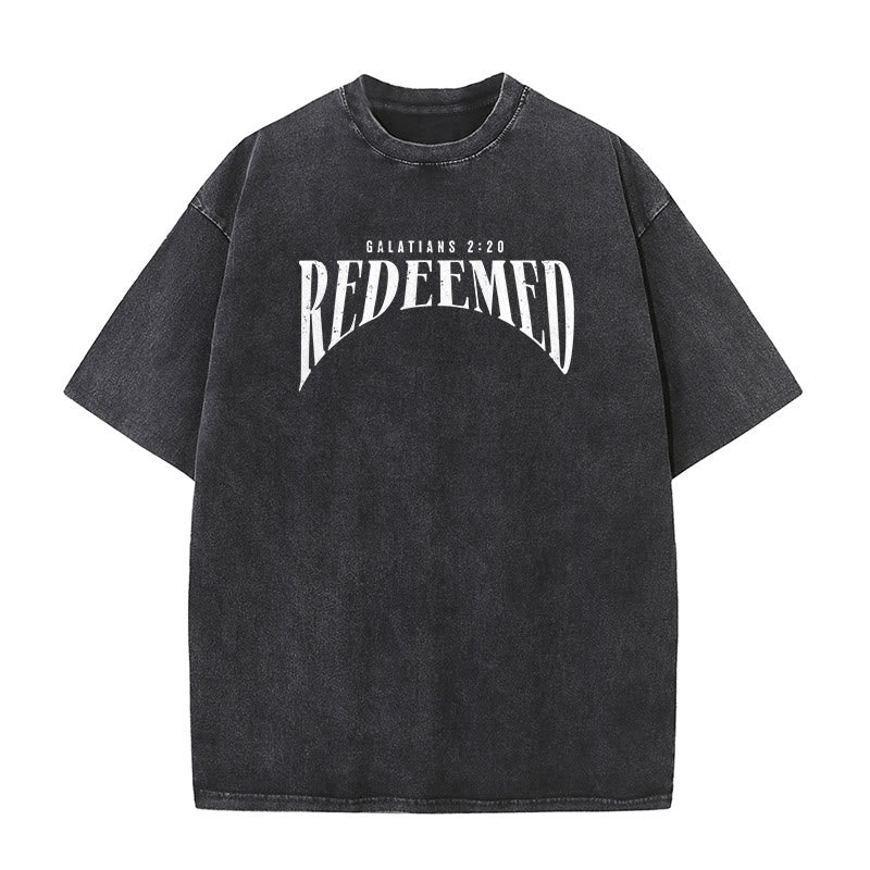 Christianartworkshop "Redeemed" Galatians 2:20 Front & Back Print Washed Unisex T-Shirt - image 10