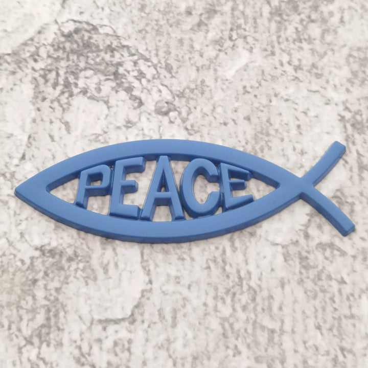 Christianartworkshop Ichthys Fish Hollow Frame Raised PEACE Letter Car Sticker: A Symbol of Heavenly Tranquility & Safe Driving - image 8