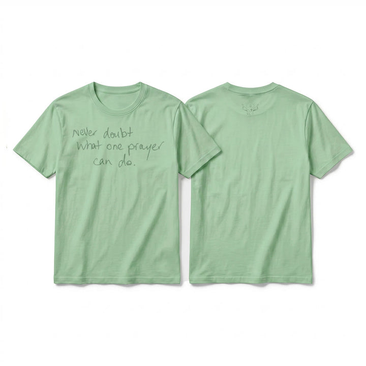 Christianartworkshop "Never Doubt What One Prayer Can Do" Premium Short Sleeve T-Shirt - Light Green - 2XL - image 22